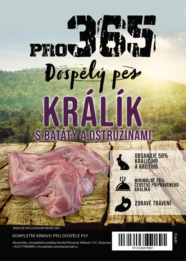 Králík s batáty a ostružinami - dospělý pes