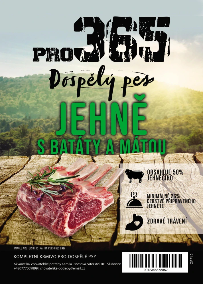Jehně s batáty a mátou - dospělý pes