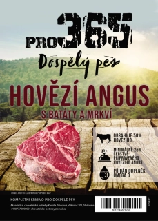 Hovězí angus s batáty a mrkví - dospělý pes