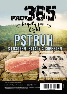 Pstruh s lososem, batáty a chřestem - dospělý pes LIGHT